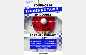 Tournois parents enfants le samedi 17 janvier