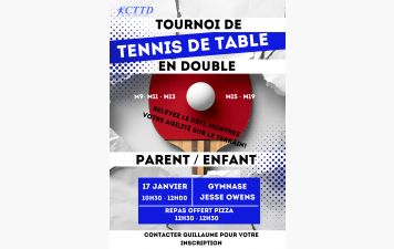 Tournois parents enfants le samedi 17 janvier